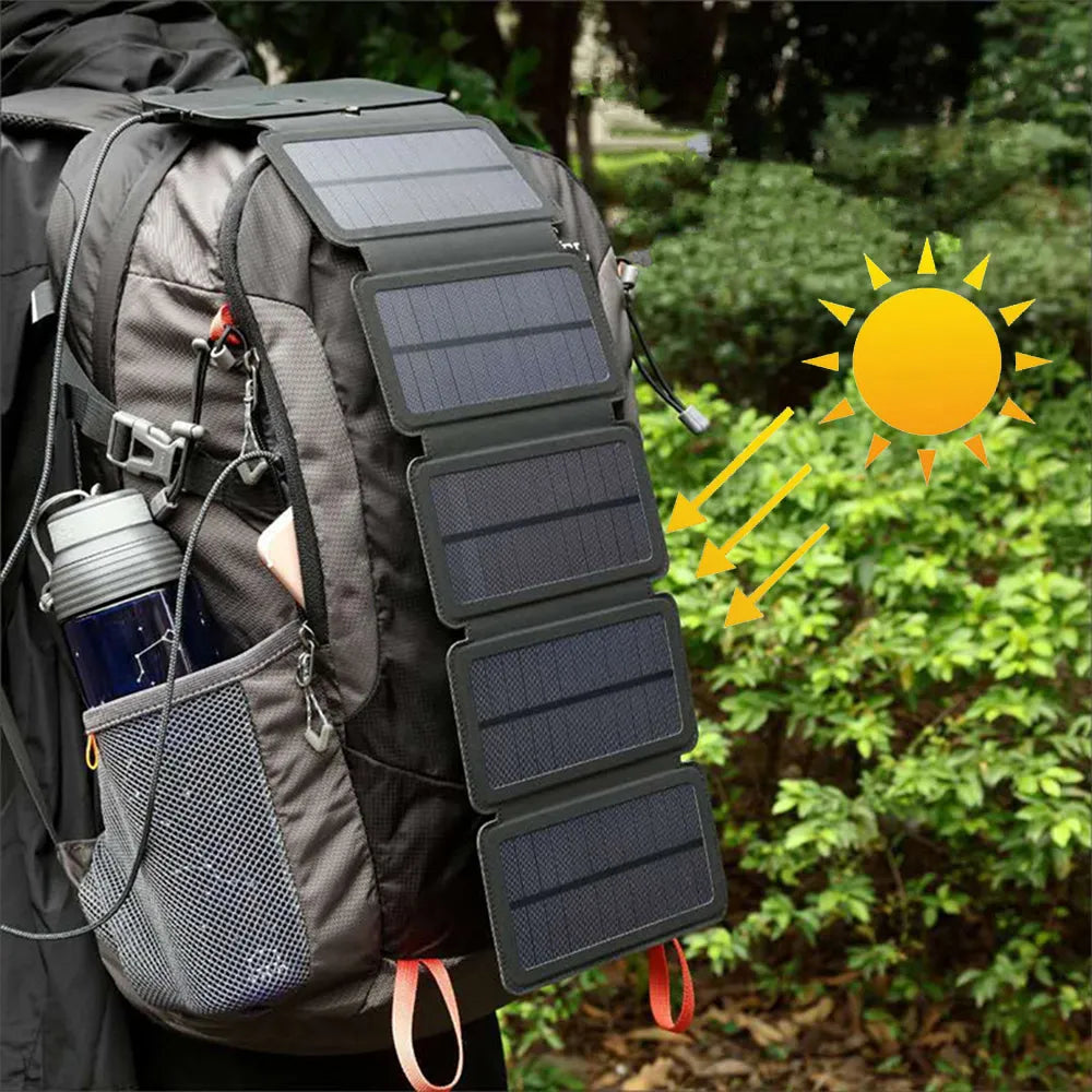 ¡Energía Solar en tu Bolsillo! Cargador Plegable Portátil para Exteriores con Salida USB 5V 2.1A . La Solución de Energía para Campamentos, Excursiones y Viajes para tus Smartphones